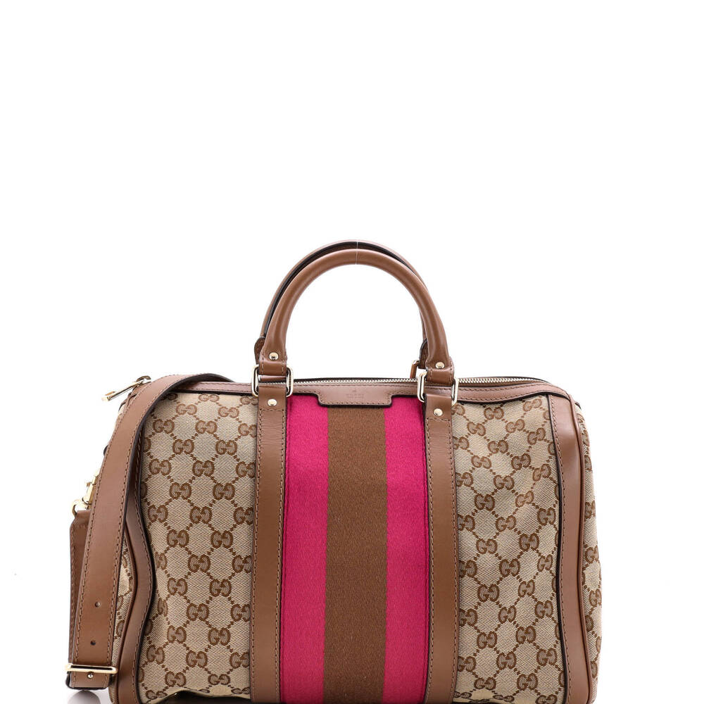 Gucci Medium Vintage Web Boston Bag GG Canvas